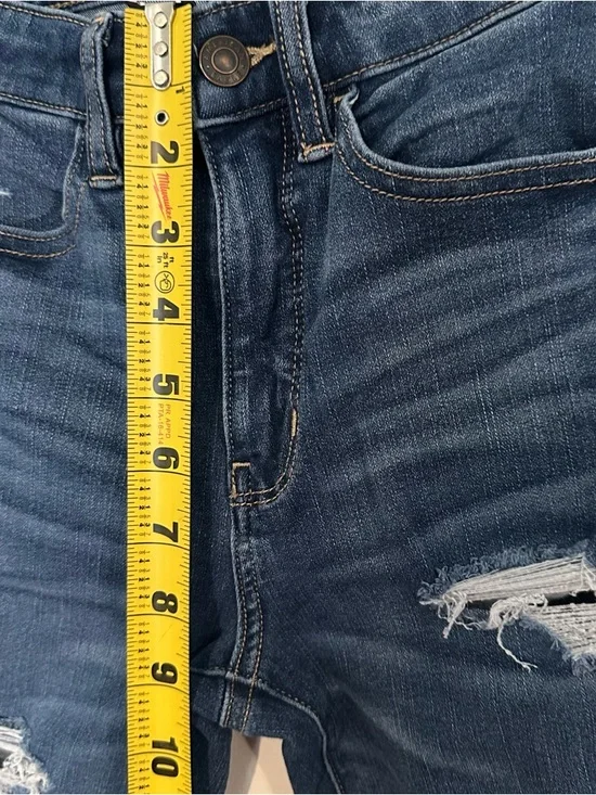 American Eagle Dark Blue Distressed Skinny Jeans Jegging 00 AEO - Picture 3 of 6